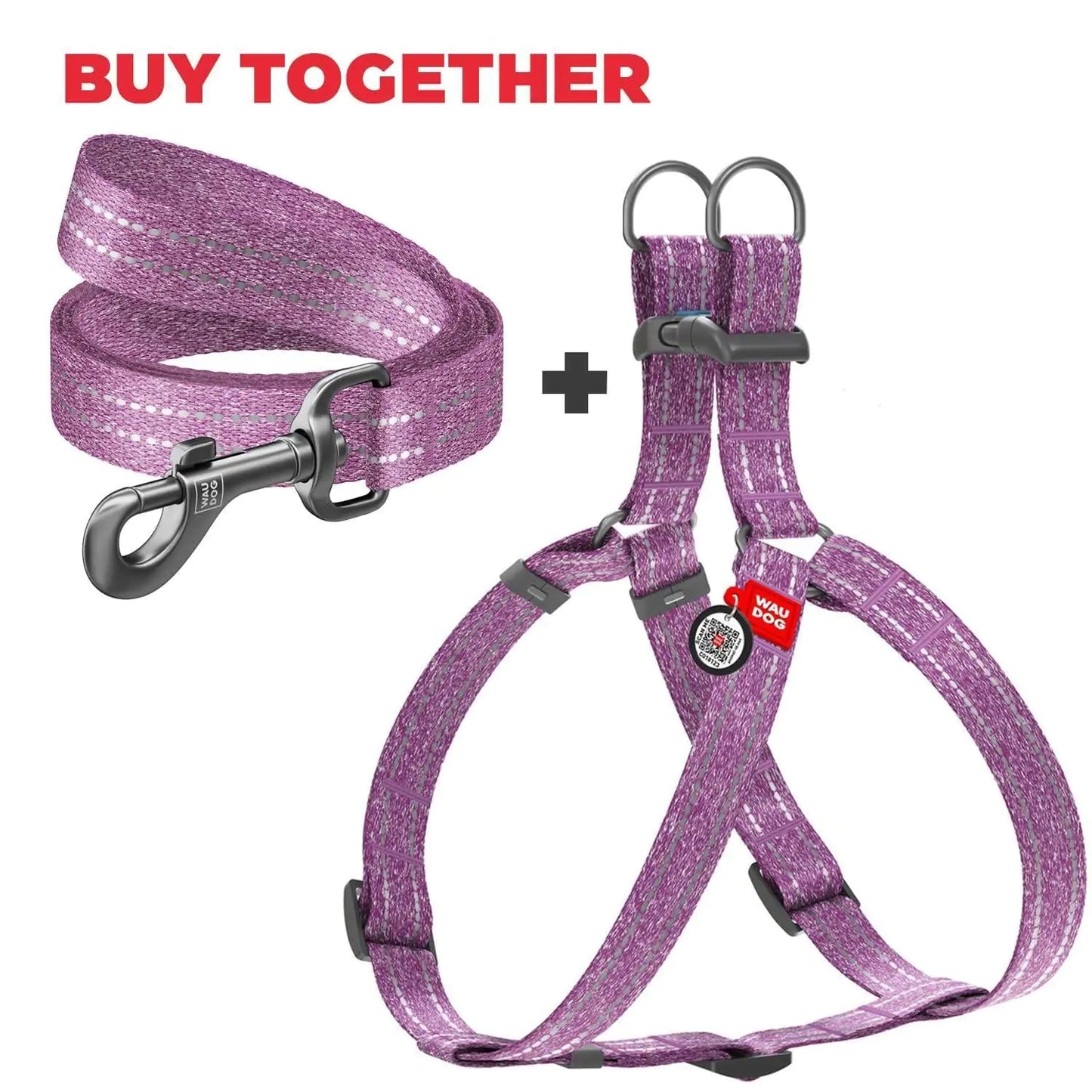 Purple Cotton Dog Harness Eco Friendly for Large Dogs L Size 2735 inch