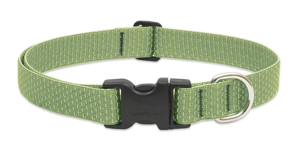 Eco by Lupine 1-Inch Recycled Fiber Collar Adjustable for 12 to 20-Inch Medium to Large Dogs Moss