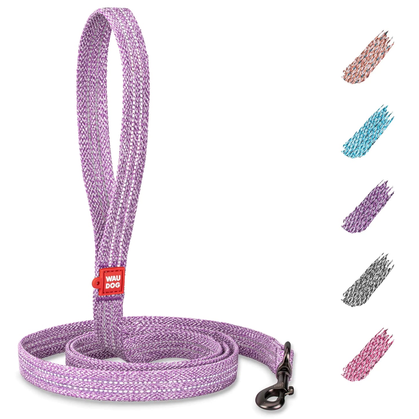 WAUDOG Recycled Cotton Dog Leash 6 Ft / 10 Ft Eco-Friendly Collar for Small Medium & Large Dogs - Reflective Dog Leash for Medium Dogs - Strong Leashes for Large Breed Dogs-Puppy Leash for Small Dogs