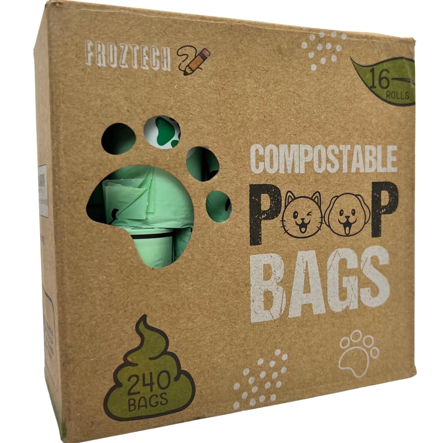 Compostable Dog Poop Bags 240 Unscented Corn Product. Biodegradable Poop Bags Dog Dog Poop Bags Rolls Poop Bags Dogs Dog Bags for Poop Dog Poop Bag Doggy Bags Doggie Bags Dog Poo Bags (240)